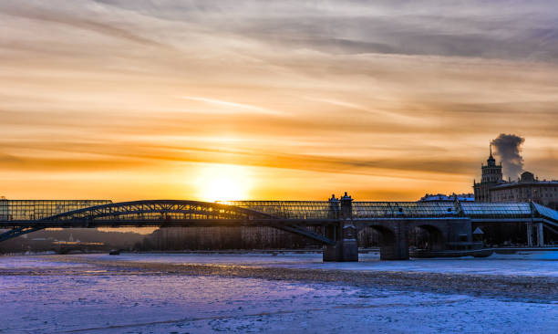 istock Pushkinsky (Andreevsky) pedestrian bridge across the Moskva River in Moscow 1136201924