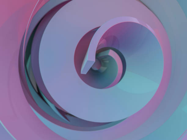 istock Abstract swirly pink shape on black background. 3D 1136205703