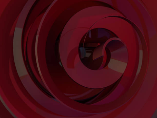 istock Abstract swirly red shape on black background. 3D 1136205707