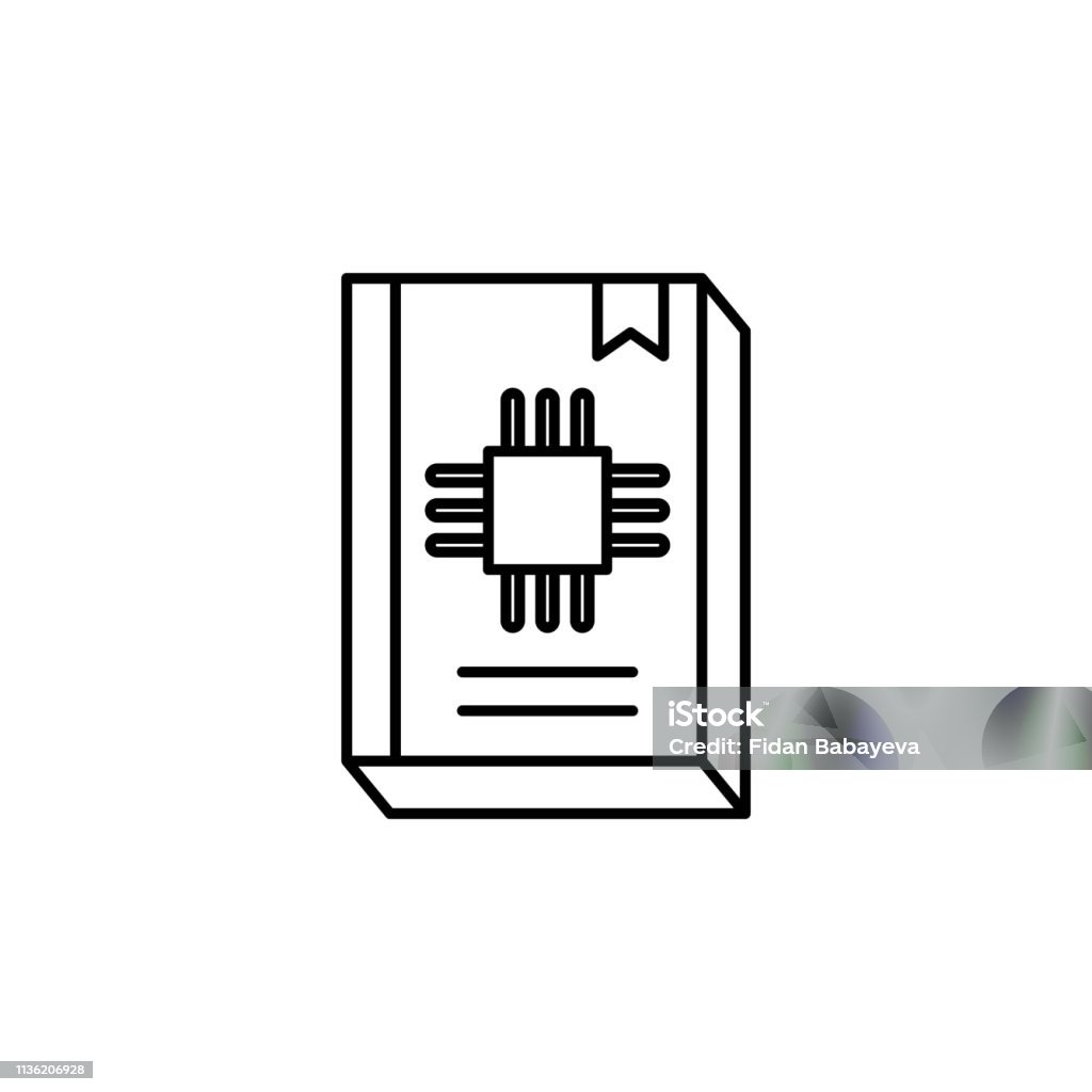 Robotics guide book outline icon. Signs and symbols can be used for web, logo, mobile app, UI, UX Robotics guide book outline icon. Signs and symbols can be used for web, logo, mobile app, UI, UX on white background Advice stock vector