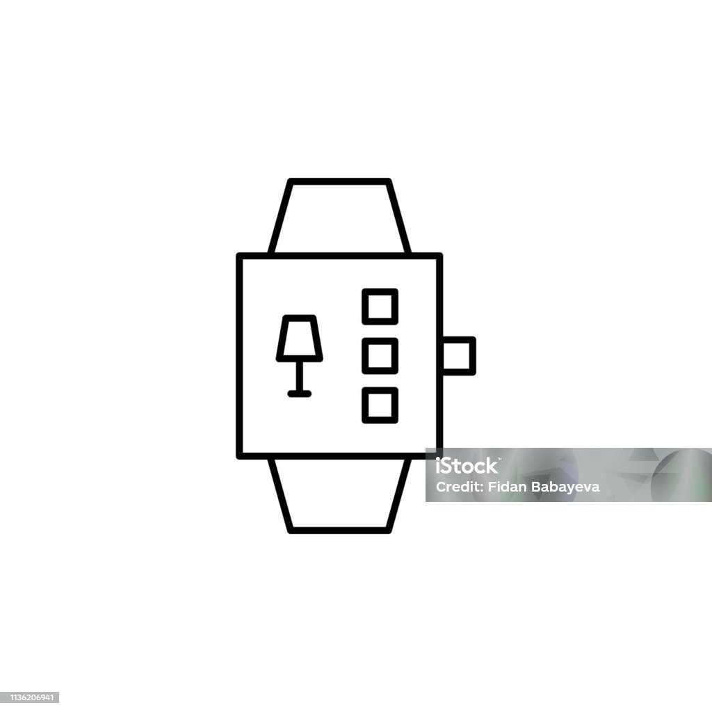 Robotics smartwatch outline icon. Signs and symbols can be used for web, logo, mobile app, UI, UX Robotics smartwatch outline icon. Signs and symbols can be used for web, logo, mobile app, UI, UX on white background Black Color stock vector