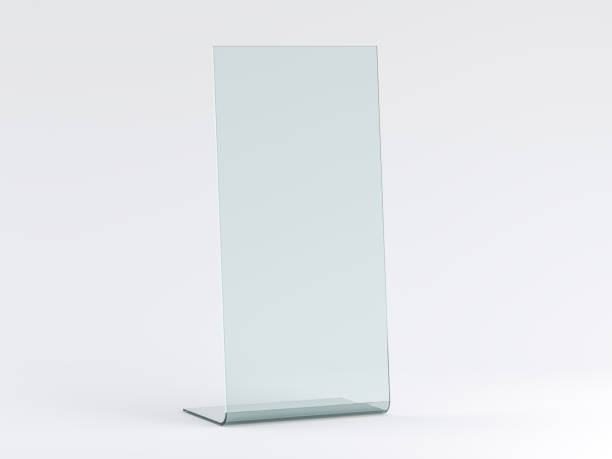 istock Glass stand for booklets on white background. Mockup. 3D 1136207800