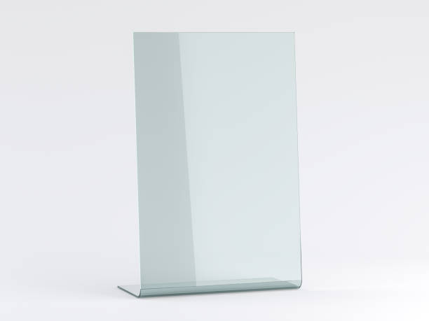 istock Glass stand for booklets on white background. Mockup. 3D 1136207801