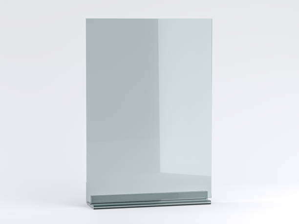 istock Glass stand for booklets on white background. Mockup. 3D 1136207804