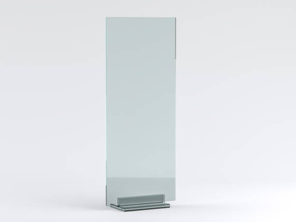 istock Glass stand for booklets on white background. Mockup. 3D 1136207806