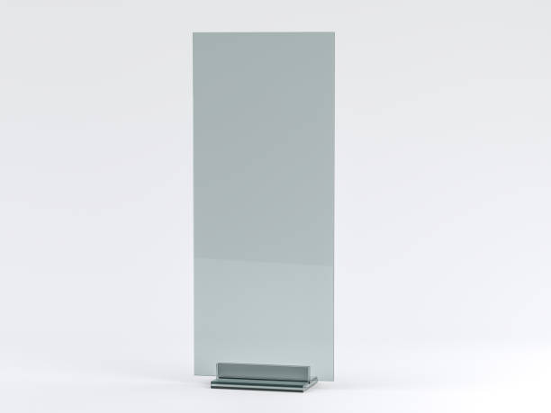 istock Glass stand for booklets on white background. Mockup. 3D 1136207807