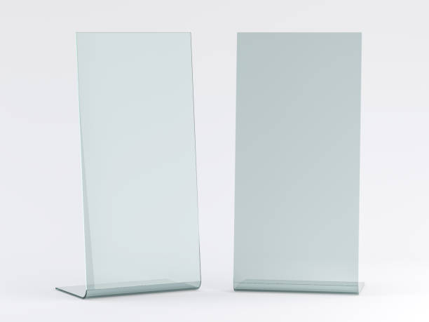 istock Glass stand for booklets on white background. Mockup. 3D 1136207810