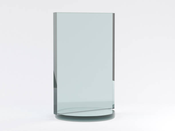 istock Glass stand for booklets on white background. Mockup. 3D 1136207821