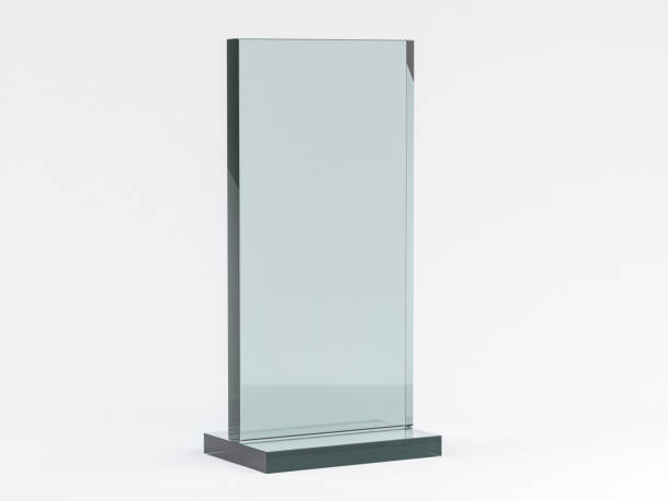 istock Glass stand for booklets on white background. Mockup. 3D 1136207825