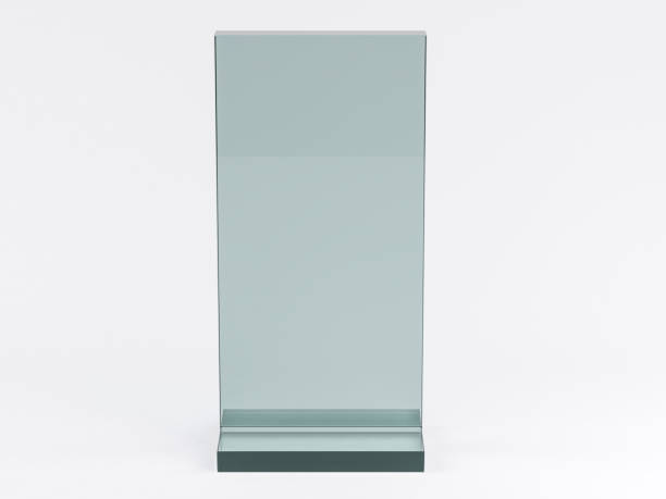 istock Glass stand for booklets on white background. Mockup. 3D 1136207826
