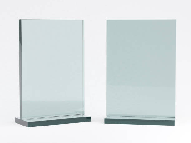 istock Glass stand for booklets on white background. Mockup. 3D 1136207827