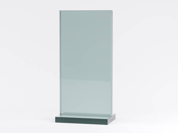 istock Glass stand for booklets on white background. Mockup. 3D 1136207828