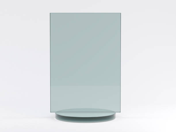 istock Glass stand for booklets on white background. Mockup. 3D 1136207830