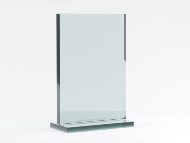 istock Glass stand for booklets on white background. Mockup. 3D 1136207833