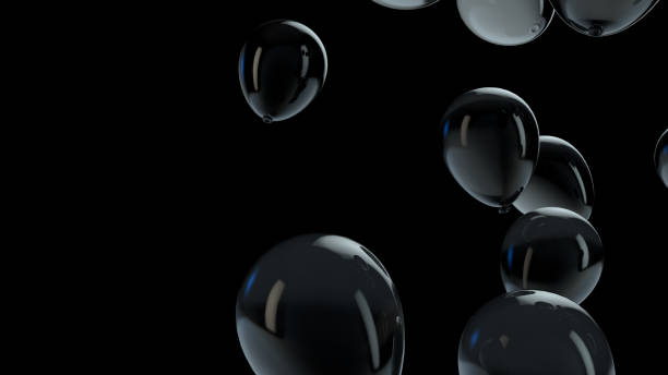 istock Black balloon floating in the air 1136209129