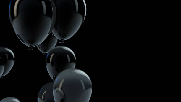 istock Black balloon floating in the air 1136210329