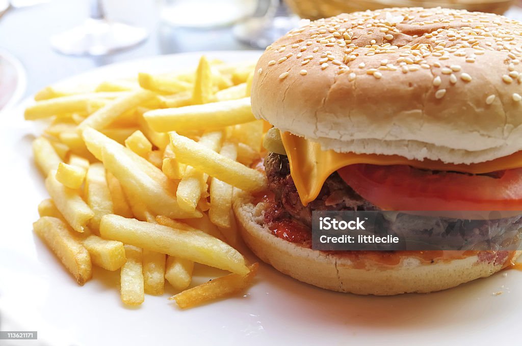 American cheese burger  Beef Stock Photo