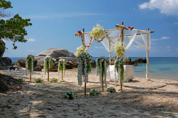istock romantic wedding ceremony on the paradise tropical beach 1136212133
