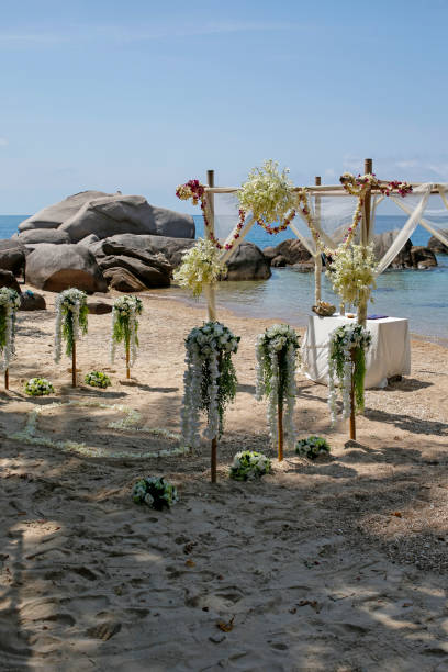 istock romantic wedding ceremony on the paradise tropical beach 1136212204