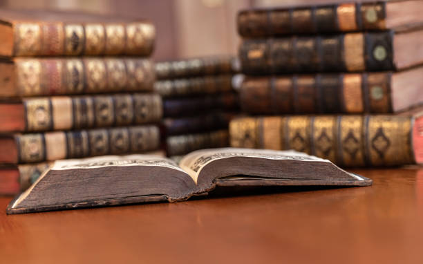 istock Close-up Of Books In Old Library 1136217219