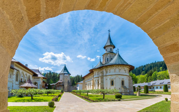 Putna orthodox monastery Putna, Romania - May 18, 2017: Putna orthodox monastery, Moldavia, Bucovina, Romania moldavia photos stock pictures, royalty-free photos & images
