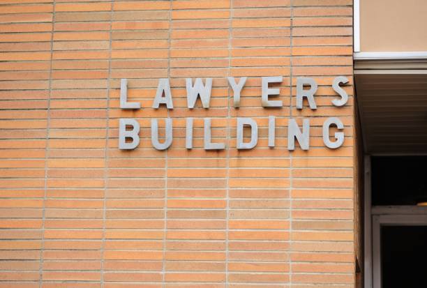 istock Lawyers Building sign on exterior wall 1136220768