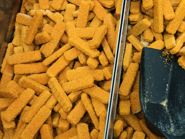 istock Frozen chicken sticks breaded in the freezer 1136222129