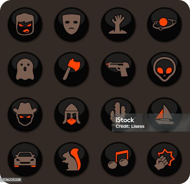 Genres Of Cinema Icons Set Stock Illustration - Download Image Now - Adventure, Biography, Crime