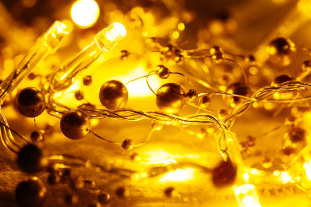 istock Christmas and New Year decorations, lights background 1136227243