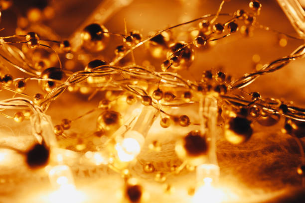 Christmas and New Year decorations, lights background