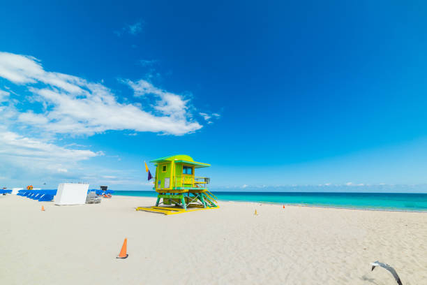 istock Colorful lifeguard tower in Miami Beach 1136233887