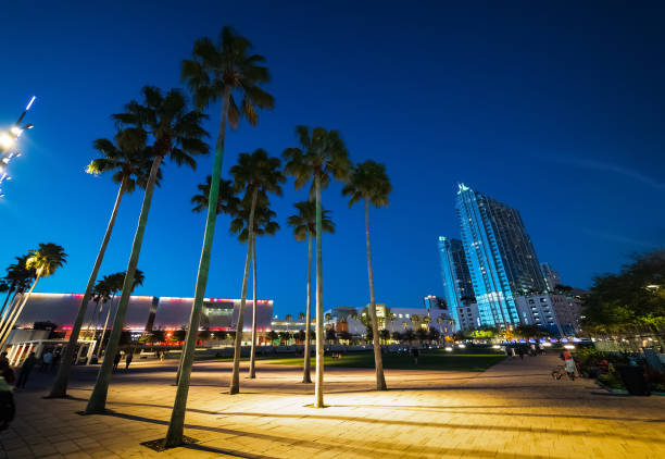 istock Curtis Hixon waterfront park in Tampa at night 1136235021