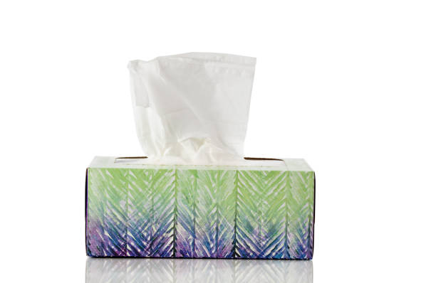 istock Box of tissues isolated on pure white background with reflection 1136238181