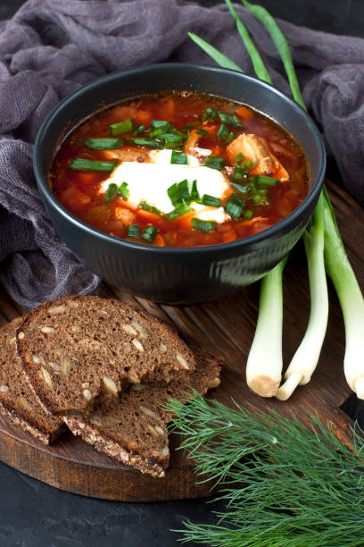istock Ukrainian and russian national red soup borscht 1136240072