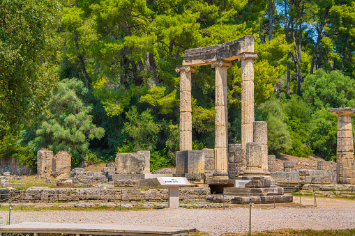 Archaeological site of ancient Olympia in Peloponnese, Greece