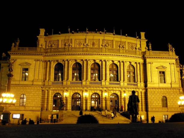 istock Rudolfinum by night, Prague 1136242860