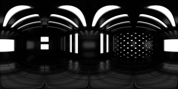 8K HDRI map, high contrast spherical environment panorama background, modern interior light source rendering (3d indoor equirectangular rendering)