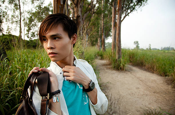 Asian Teenager In The Nature stock photo