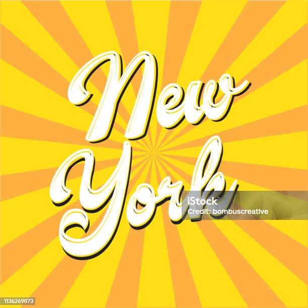 New York City Lettering Design Stock Illustration - Download Image Now - Sticker, City, Greeting