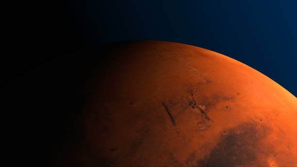 istock Red planet Mars in the darkness of cosmos part of solar system, 3d space render, computer generated 1136269131