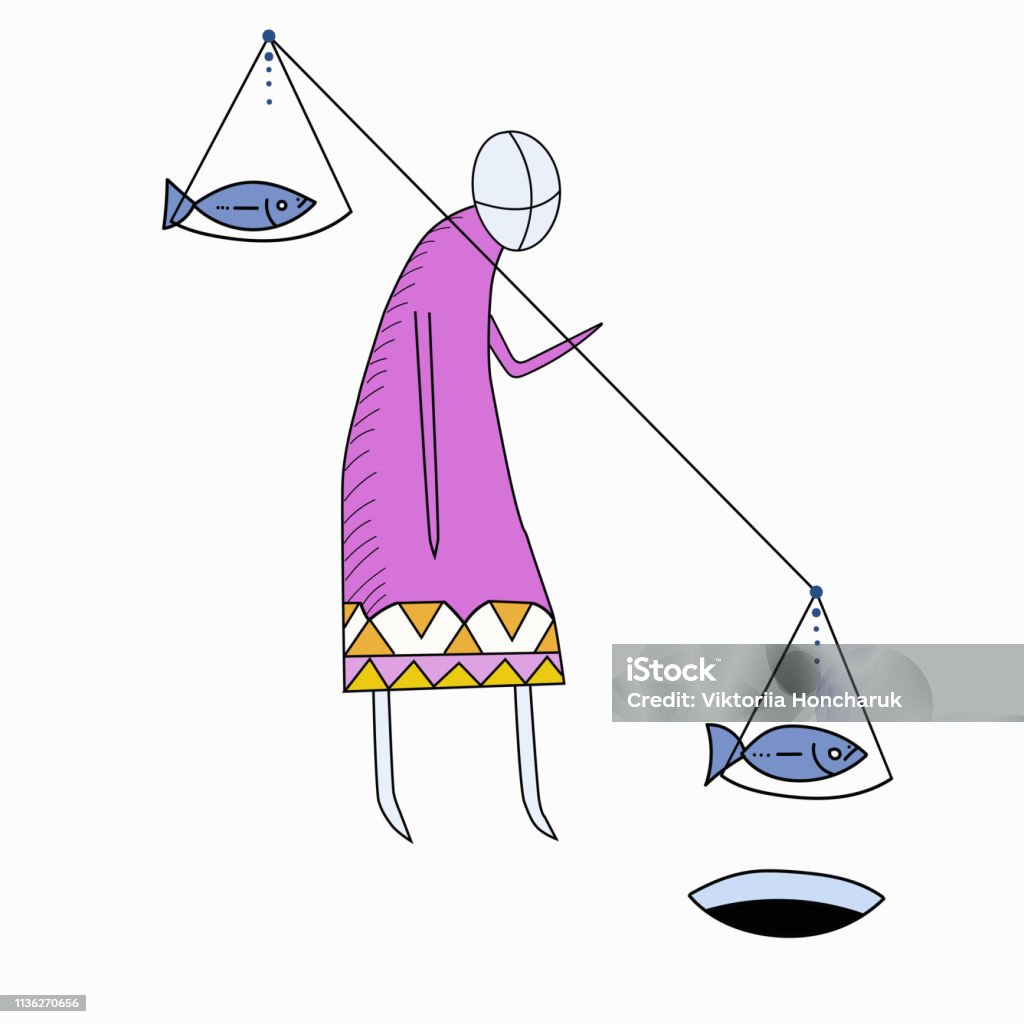To carry fish after fishing Abstract stock vector