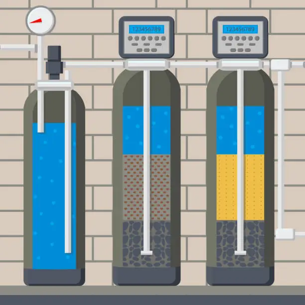 Vector illustration of Water Filter in Cut Cartoon Vector Illustration