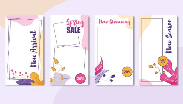 Vector illustration of Banner Set Special Spring Offers for Special Trade