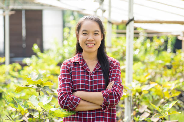istock Asian woman in fig garden 1136271349