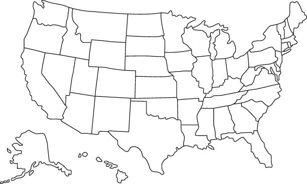 mapa usa - unites states of america stock illustrations