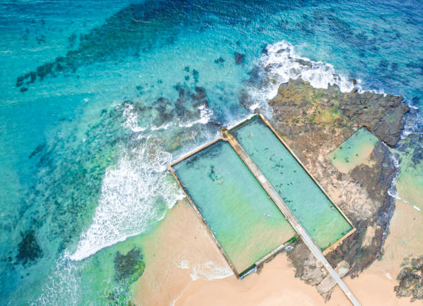 istock Twin pools at Austinmer aerial shot 1136277811