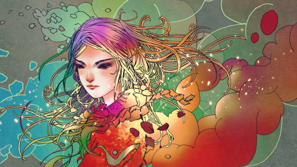 istock beautiful girl with anime style 1136294226