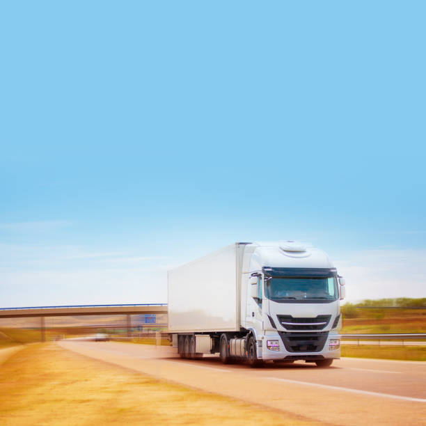 istock Semi-truck on the highway 1136296048