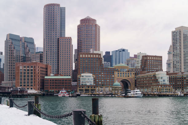 istock Downtown Boston from the Fan Pier Park 1136296855