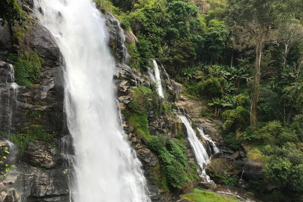 istock wachirathan waterfall at doi inthanon, Chiangmai Thailand - Beautiful waterfall landscape. 1136301486